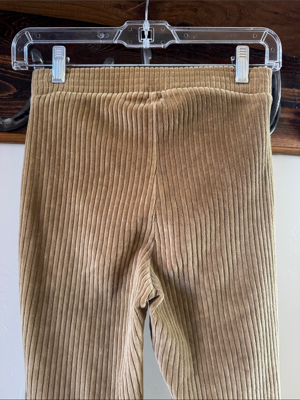 Aerie Ribbed Velour Flared Pants in Camel - Picture 6 of 9
